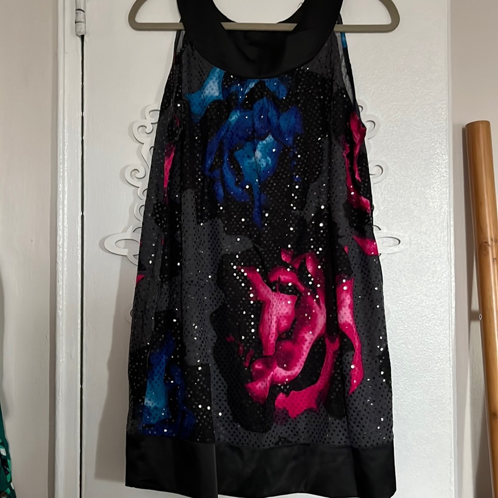 Sequin/floral minidress